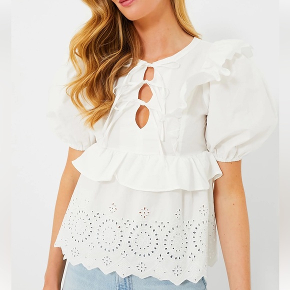 Tuckernuck Tops - Tuckernuck Moon River Exclusive White Eyelet Ruffle Top Various